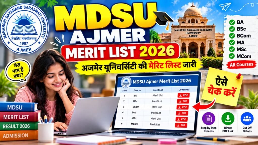MDSU Merit List 2026